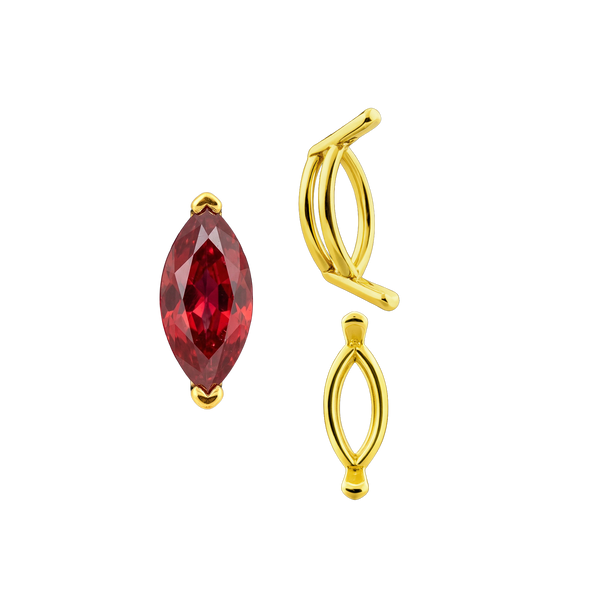 ITI NYC V-End Marquise Shape Wire Basket Settings in 14K Gold (3.50 x 1.50 mm - 20.00 x 10.00 mm)