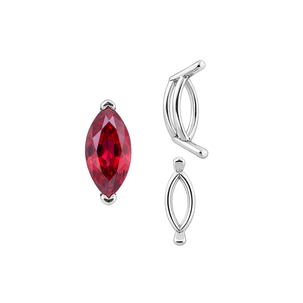 ITI NYC V-End Marquise Shape Wire Basket Settings in Sterling Silver (3.50 x 1.50 mm - 20.00 x 10.00 mm)