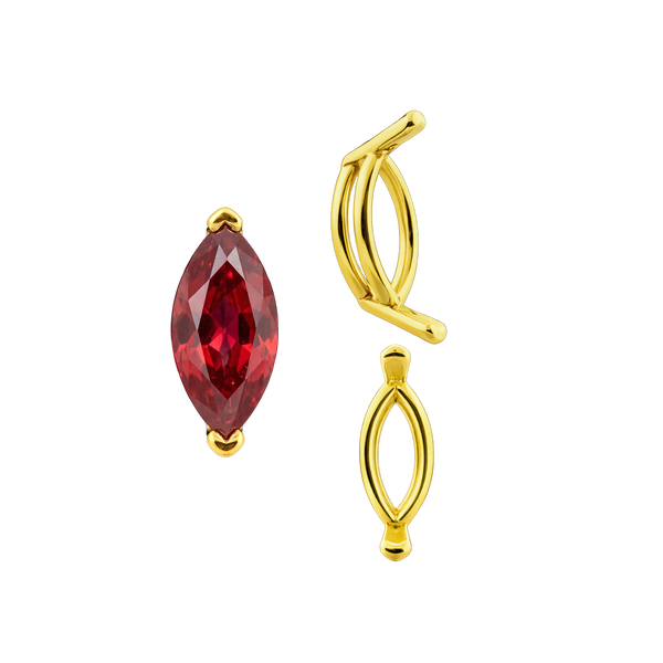 ITI NYC V-End Marquise Shape Wire Basket Settings in 14K Gold (3.50 x 1.50 mm - 20.00 x 10.00 mm)