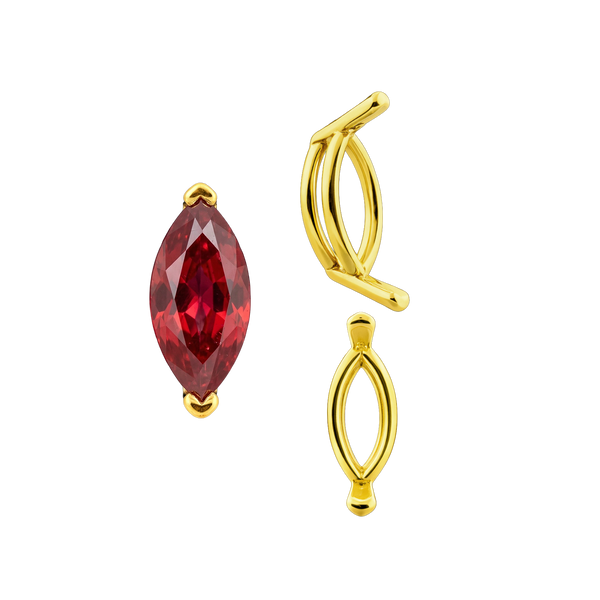 ITI NYC V-End Marquise Shape Wire Basket Settings in 14K Gold (3.50 x 1.50 mm - 20.00 x 10.00 mm)