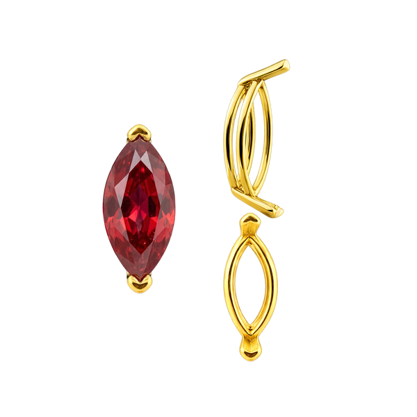 ITI NYC V-End Marquise Shape Wire Basket Settings in 14K Gold (3.50 x 1.50 mm - 20.00 x 10.00 mm)