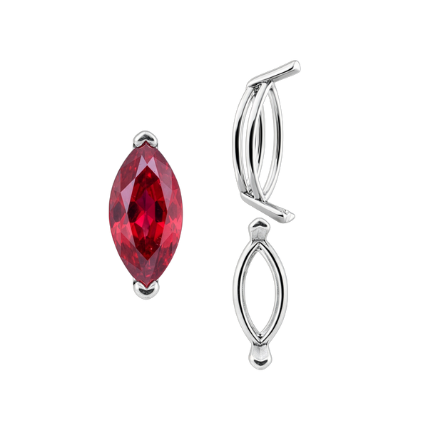 ITI NYC V-End Marquise Shape Wire Basket Settings in Sterling Silver (3.50 x 1.50 mm - 20.00 x 10.00 mm)