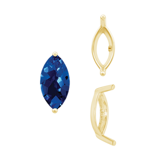 ITI NYC Two Prong Marquise Shape Single Base Settings in 14K Gold (3.00 x 1.75 mm - 12.00 x 6.00 mm)