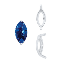 Load image into Gallery viewer, ITI NYC Two Prong Marquise Shape Single Base Settings in Sterling Silver (3.00 x 1.75 mm - 12.00 x 6.00 mm)

