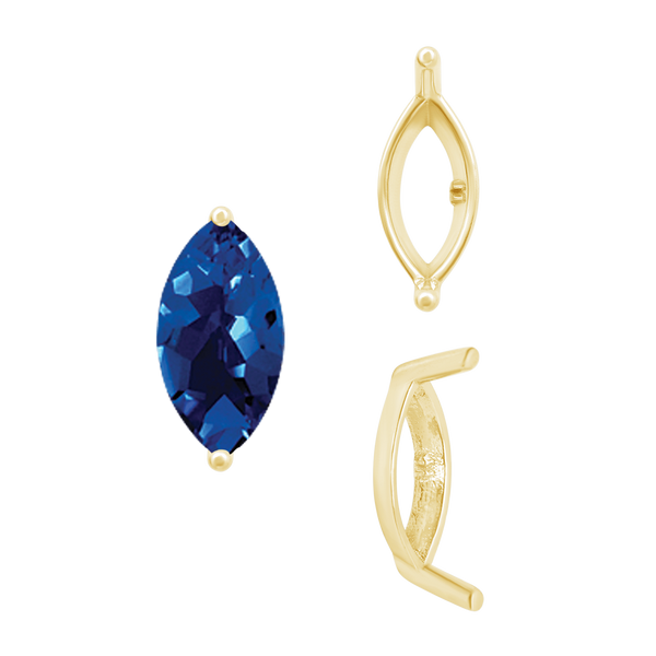 ITI NYC Two Prong Marquise Shape Single Base Settings in 14K Gold (3.00 x 1.75 mm - 12.00 x 6.00 mm)