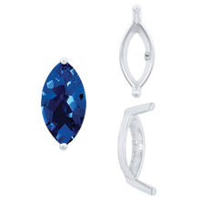 Load image into Gallery viewer, ITI NYC Two Prong Marquise Shape Single Base Settings in Sterling Silver (3.00 x 1.75 mm - 12.00 x 6.00 mm)
