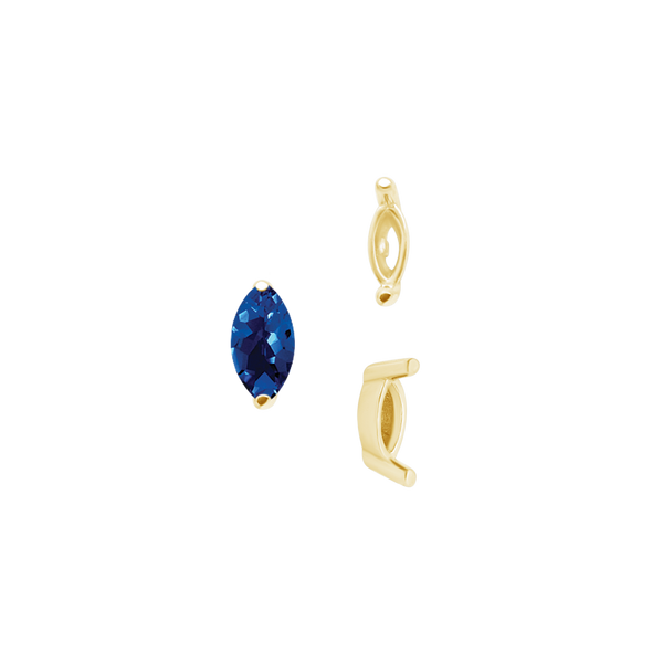 ITI NYC Two Prong Marquise Shape Single Base Settings in 14K Gold (3.00 x 1.75 mm - 12.00 x 6.00 mm)