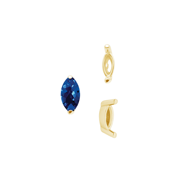ITI NYC Two Prong Marquise Shape Single Base Settings in 14K Gold (3.00 x 1.75 mm - 12.00 x 6.00 mm)