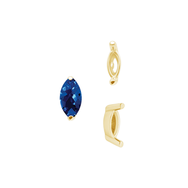 ITI NYC Two Prong Marquise Shape Single Base Settings in 14K Gold (3.00 x 1.75 mm - 12.00 x 6.00 mm)