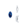 ITI NYC Two Prong Marquise Shape Single Base Settings in Sterling Silver (3.00 x 1.75 mm - 12.00 x 6.00 mm)