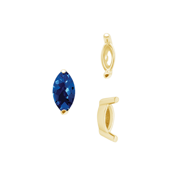 ITI NYC Two Prong Marquise Shape Single Base Settings in 14K Gold (3.00 x 1.75 mm - 12.00 x 6.00 mm)