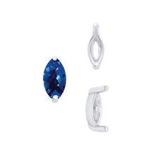 Load image into Gallery viewer, ITI NYC Two Prong Marquise Shape Single Base Settings in Sterling Silver (3.00 x 1.75 mm - 12.00 x 6.00 mm)
