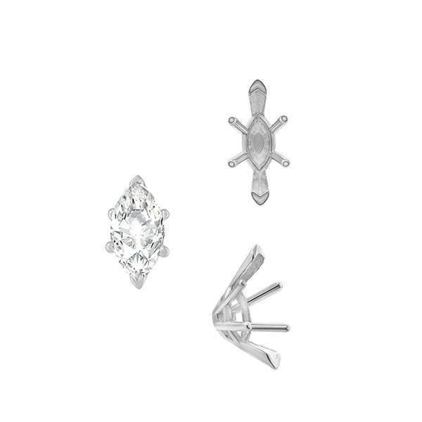 ITI NYC V-End Marquise Shape Solitaire Settings With Peg in 14K Gold (6.00 x 3.00 mm - 16.00 x 8.00 mm)