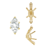 ITI NYC V-End Marquise Shape Solitaire Settings With Peg in 14K Gold (6.00 x 3.00 mm - 17.00 x 8.50 mm)