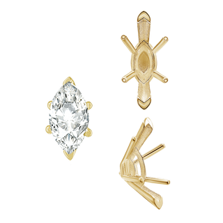 ITI NYC V-End Marquise Shape Solitaire Settings With Peg in 14K Gold (6.00 x 3.00 mm - 16.00 x 8.00 mm)