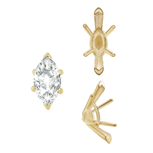 Load image into Gallery viewer, ITI NYC V-End Marquise Shape Solitaire Settings With Peg in 14K Gold (6.00 x 3.00 mm - 17.00 x 8.50 mm)
