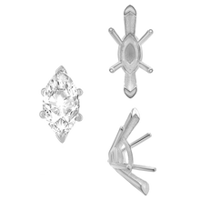 Load image into Gallery viewer, ITI NYC V-End Marquise Shape Solitaire Settings With Peg in 14K Gold (6.00 x 3.00 mm - 17.00 x 8.50 mm)
