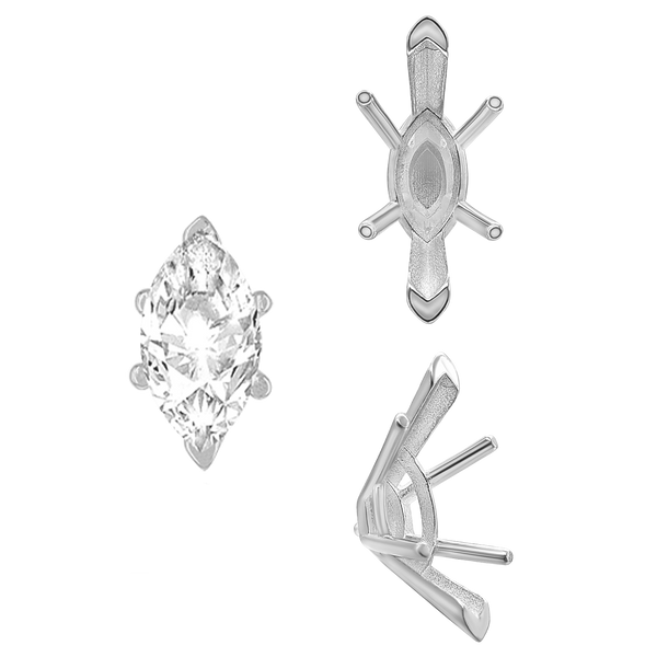 ITI NYC V-End Marquise Shape Solitaire Settings With Peg in 14K Gold (6.00 x 3.00 mm - 17.00 x 8.50 mm)