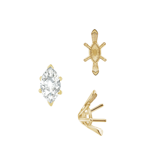 ITI NYC V-End Marquise Shape Solitaire Settings With Peg in 14K Gold (6.00 x 3.00 mm - 16.00 x 8.00 mm)
