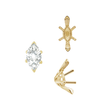 Load image into Gallery viewer, ITI NYC V-End Marquise Shape Solitaire Settings With Peg in 14K Gold (6.00 x 3.00 mm - 17.00 x 8.50 mm)
