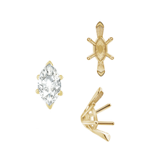 Load image into Gallery viewer, ITI NYC V-End Marquise Shape Solitaire Settings With Peg in 14K Gold (6.00 x 3.00 mm - 17.00 x 8.50 mm)
