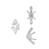 ITI NYC V-End Marquise Shape Solitaire Settings With Peg in Sterling Silver (6.00 x 3.00 mm - 16.00 x 8.00 mm)