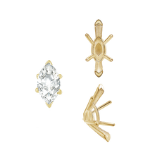 Load image into Gallery viewer, ITI NYC V-End Marquise Shape Solitaire Settings With Peg in 14K Gold (6.00 x 3.00 mm - 17.00 x 8.50 mm)
