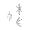 ITI NYC V-End Marquise Shape Solitaire Settings With Peg in Sterling Silver (6.00 x 3.00 mm - 16.00 x 8.00 mm)