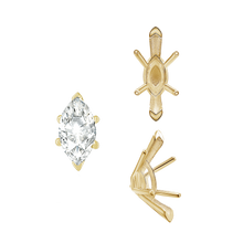 Load image into Gallery viewer, ITI NYC V-End Marquise Shape Solitaire Settings With Peg in 14K Gold (6.00 x 3.00 mm - 17.00 x 8.50 mm)

