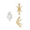 ITI NYC V-End Marquise Shape Solitaire Settings With Peg in 14K Gold (6.00 x 3.00 mm - 17.00 x 8.50 mm)