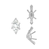 ITI NYC V-End Marquise Shape Solitaire Settings With Peg in Sterling Silver (6.00 x 3.00 mm - 16.00 x 8.00 mm)