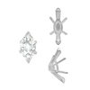 ITI NYC V-End Marquise Shape Solitaire Settings With Peg in Sterling Silver (6.00 x 3.00 mm - 16.00 x 8.00 mm)