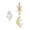 ITI NYC V-End Marquise Shape Solitaire Settings With Peg in 14K Gold (6.00 x 3.00 mm - 17.00 x 8.50 mm)