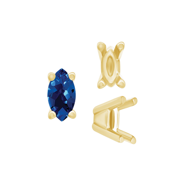 ITI NYC Four Prong Casted Marquise Tiffany Settings in 14K Gold (5.00 x 3.00 mm - 7.00 x 3.50 mm)