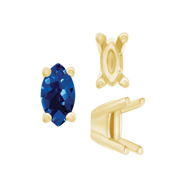 ITI NYC Four Prong Casted Marquise Tiffany Settings in 14K Gold (5.00 x 3.00 mm - 7.00 x 3.50 mm)