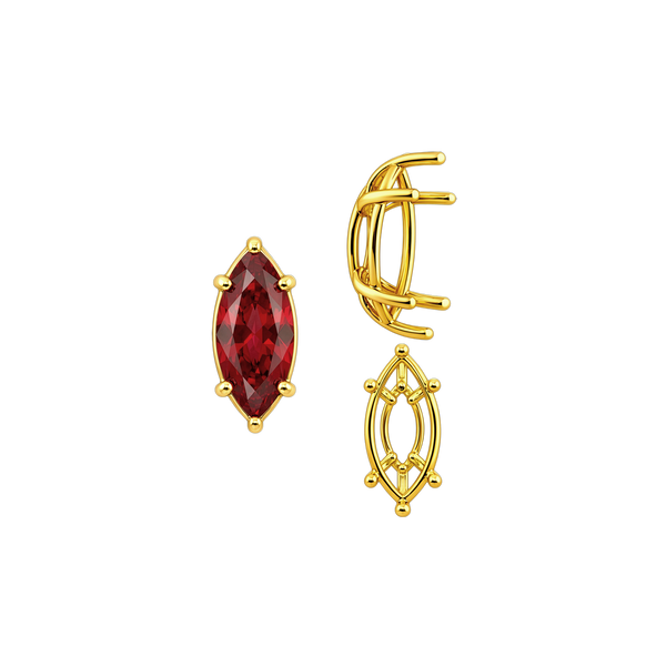 ITI NYC Six Prong Marquise Shape Tapered Base Wire Basket Settings in 14K Gold (4.25 x 1.75 mm - 21.00 x 10.50 mm)