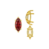ITI NYC Six Prong Marquise Shape Tapered Base Wire Basket Settings in 14K Gold (4.25 x 1.75 mm - 21.00 x 10.50 mm)