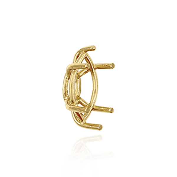 ITI NYC Six Prong Marquise Shape Tapered Base Wire Basket Settings in 14K Gold (4.25 x 1.75 mm - 21.00 x 10.50 mm)