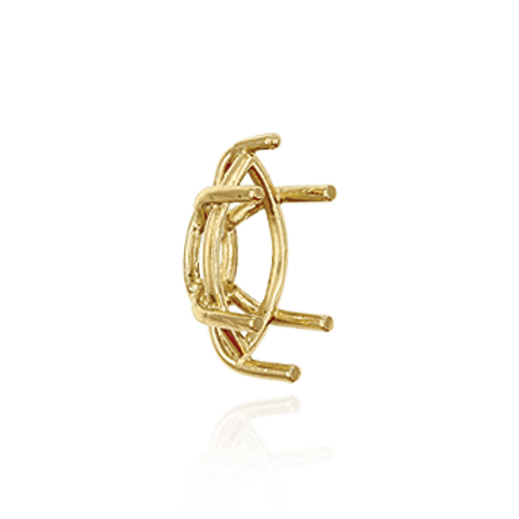 ITI NYC Six Prong Marquise Shape Tapered Base Wire Basket Settings in 14K Gold (4.25 x 1.75 mm - 21.00 x 10.50 mm)