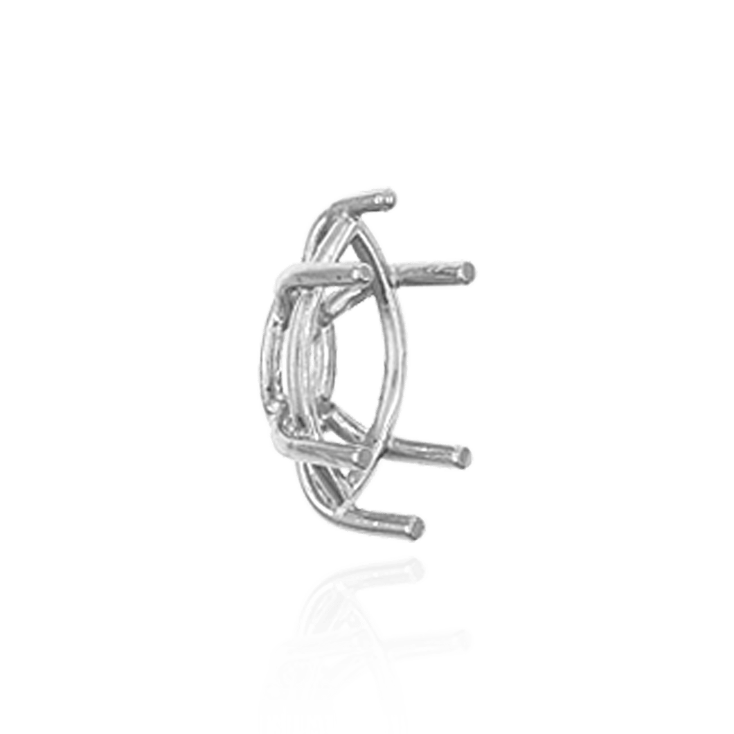 ITI NYC Six Prong Marquise Shape Tapered Base Wire Basket Settings in Sterling Silver (4.25 x 1.75 mm - 21.00 x 10.50 mm)