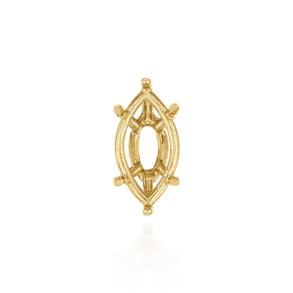 ITI NYC Six Prong Marquise Shape Tapered Base Wire Basket Settings in 14K Gold (4.25 x 1.75 mm - 21.00 x 10.50 mm)