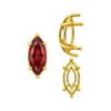 ITI NYC Six Prong Marquise Shape Tapered Base Wire Basket Settings in 14K Gold (4.25 x 1.75 mm - 21.00 x 10.50 mm)