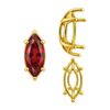 ITI NYC Six Prong Marquise Shape Tapered Base Wire Basket Settings in 14K Gold (4.25 x 1.75 mm - 21.00 x 10.50 mm)
