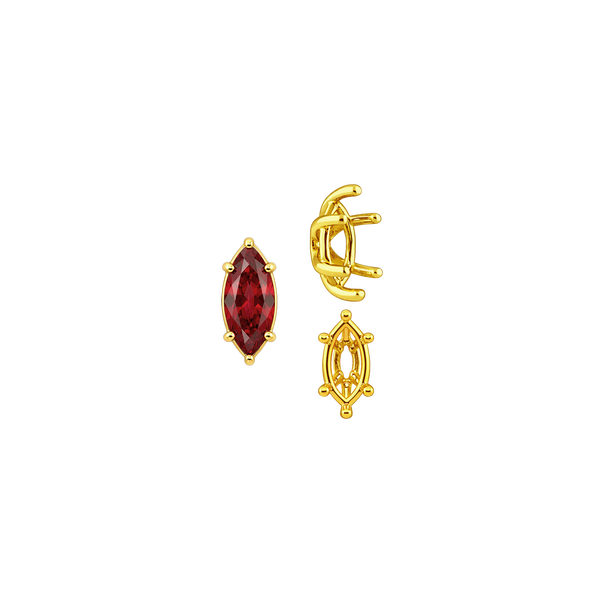 ITI NYC Six Prong Marquise Shape Tapered Base Wire Basket Settings in 14K Gold (4.25 x 1.75 mm - 21.00 x 10.50 mm)