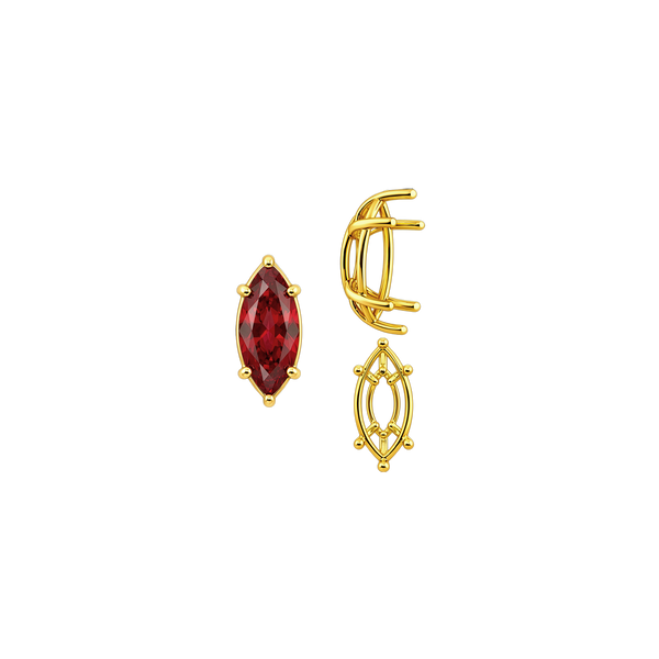 ITI NYC Six Prong Marquise Shape Tapered Base Wire Basket Settings in 14K Gold (4.25 x 1.75 mm - 21.00 x 10.50 mm)