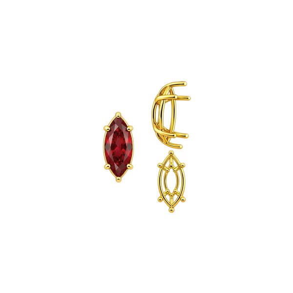 ITI NYC Six Prong Marquise Shape Tapered Base Wire Basket Settings in 14K Gold (4.25 x 1.75 mm - 21.00 x 10.50 mm)