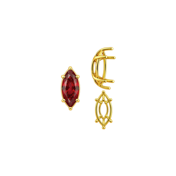 ITI NYC Six Prong Marquise Shape Tapered Base Wire Basket Settings in 14K Gold (4.25 x 1.75 mm - 21.00 x 10.50 mm)