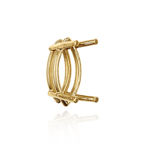 ITI NYC Four Prong Marquise Shape Wire Basket Settings in 18K Gold (4.25 x 1.75 mm - 16.00 x 8.00 mm)