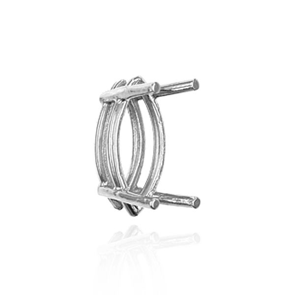 ITI NYC Four Prong Marquise Shape Wire Basket Settings in Sterling Silver (7.00 x 4.00 mm - 16.00 x 8.00 mm)