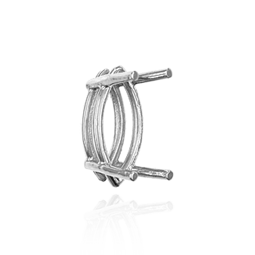 ITI NYC Four Prong Marquise Shape Wire Basket Settings in Sterling Silver (4.75 x 2.25 mm - 16.00 x 18.00 mm)